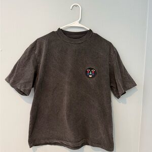 Bobo Choses Dark Gray T-Shirt with Colorful Patch
